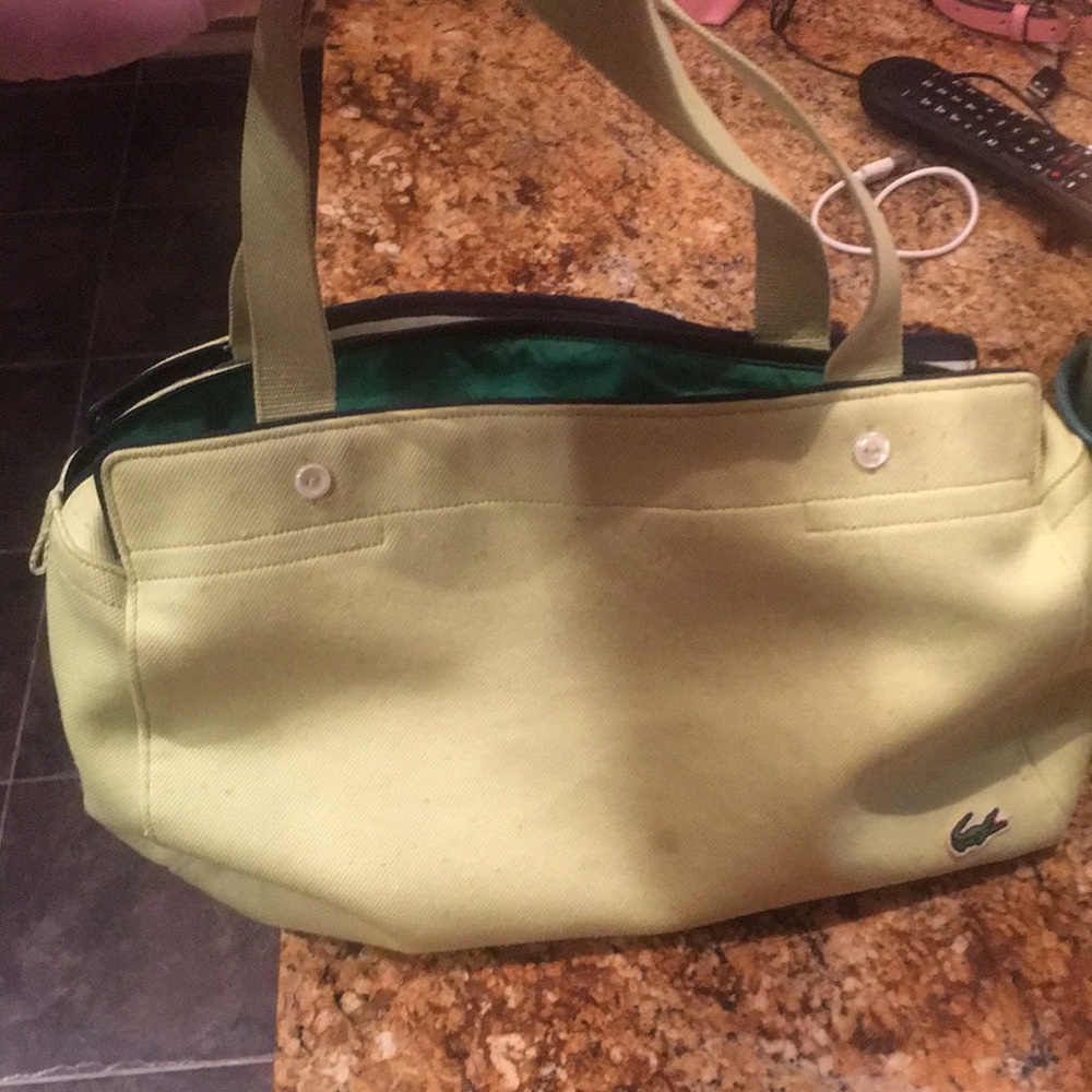 Green Lacoste bucket bag